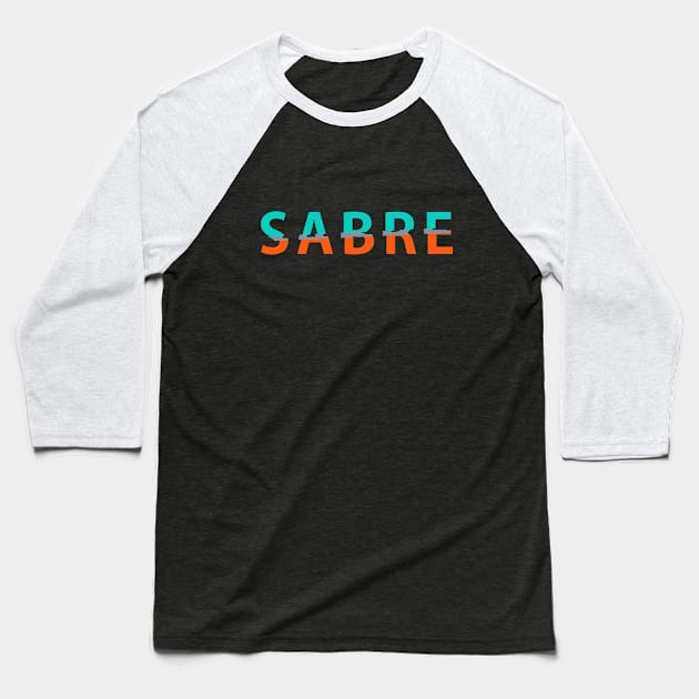 sabre sport typography T shirt fencing fence Baseball T-Shirt by Imaginbox Studio